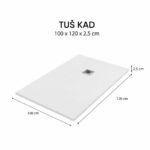 TUŠ KAD HIDRONATUR CLASSIC S SIFONOM 100X120 - slika 2